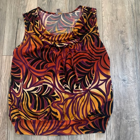 WORTHINGTON WOMEN'S STRETCH BANDED BOTTOM SLEEVELESS DRAPE NECKLINE SHIRT 1X-EUC - Picture 1 of 7